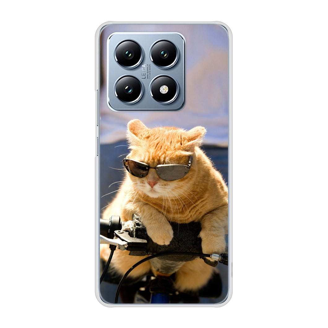 Xiaomi 14T XIG07 au 高画質仕上げ 背面印刷 ハードケース 【595 にゃんとサイクル】