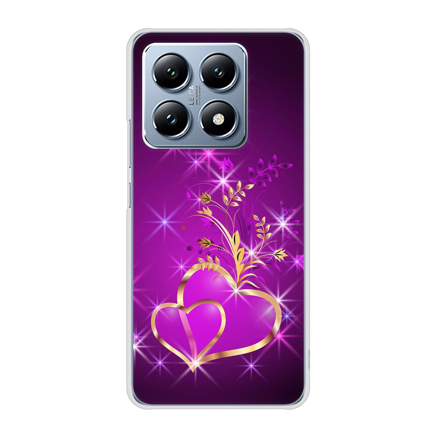 Xiaomi 14T XIG07 au 高画質仕上げ 背面印刷 ハードケースきらめきハート