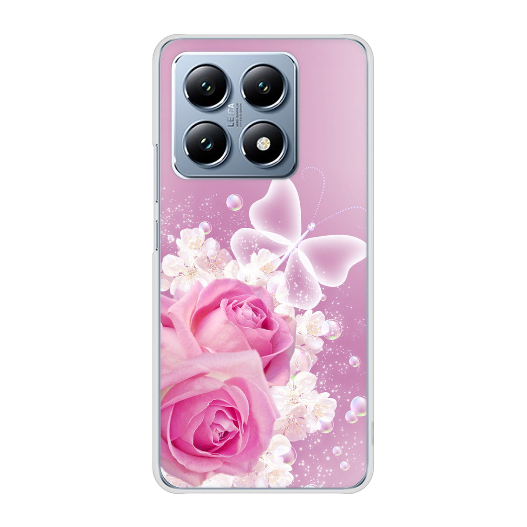 Xiaomi 14T XIG07 au 高画質仕上げ 背面印刷 ハードケースロマンチックなバラ