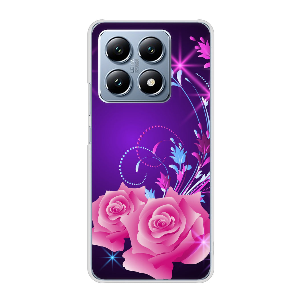 Xiaomi 14T XIG07 au 高画質仕上げ 背面印刷 ハードケースロマンチックなバラ