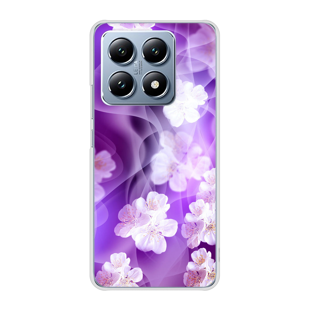 Xiaomi 14T XIG07 au 高画質仕上げ 背面印刷 ハードケース 【1211 桜とパープルの風】