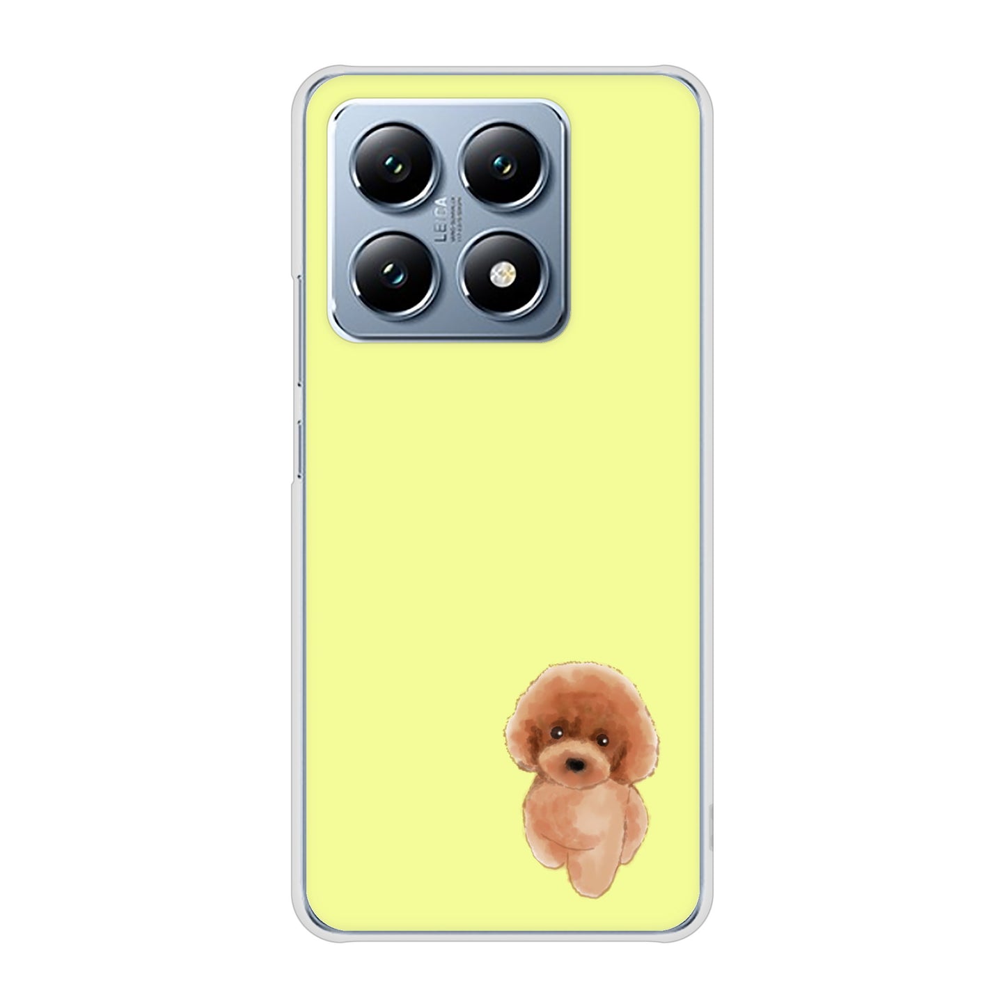 Xiaomi 14T XIG07 au 高画質仕上げ 背面印刷 ハードケーストイプードルレッド