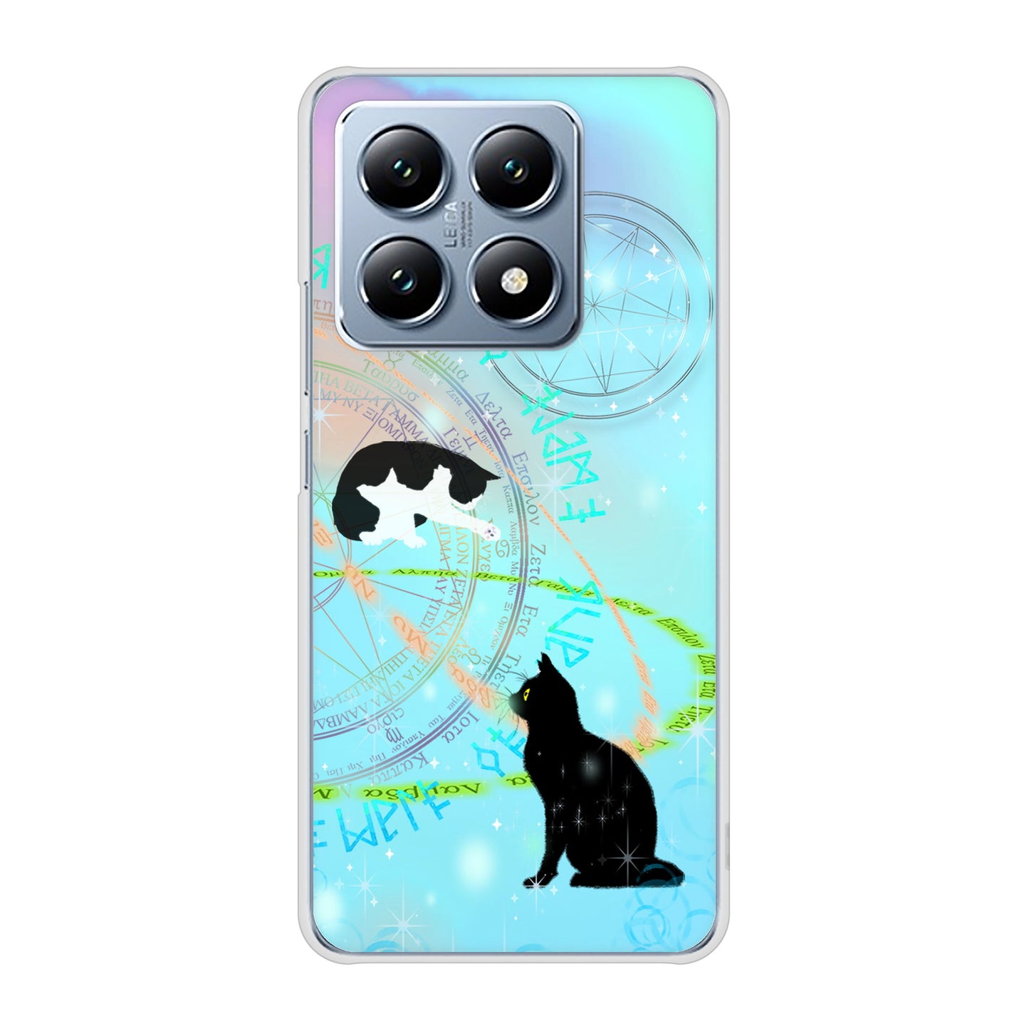 Xiaomi 14T XIG07 au 高画質仕上げ 背面印刷 ハードケース魔法陣猫