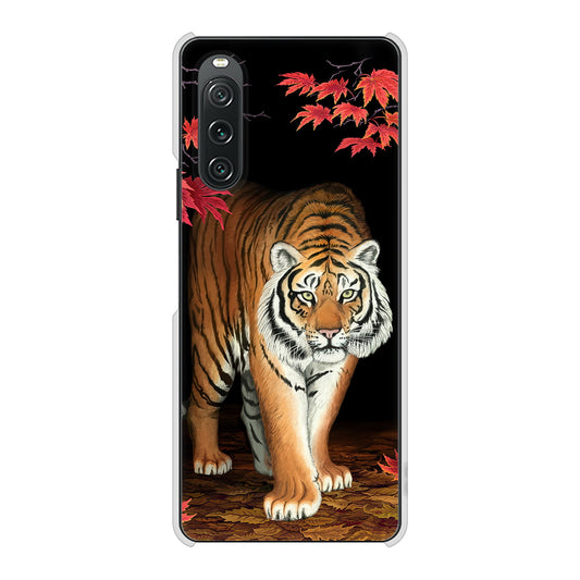 Xperia 10 V XQ-DC44 177 もみじと虎 ハードケース 背面印刷