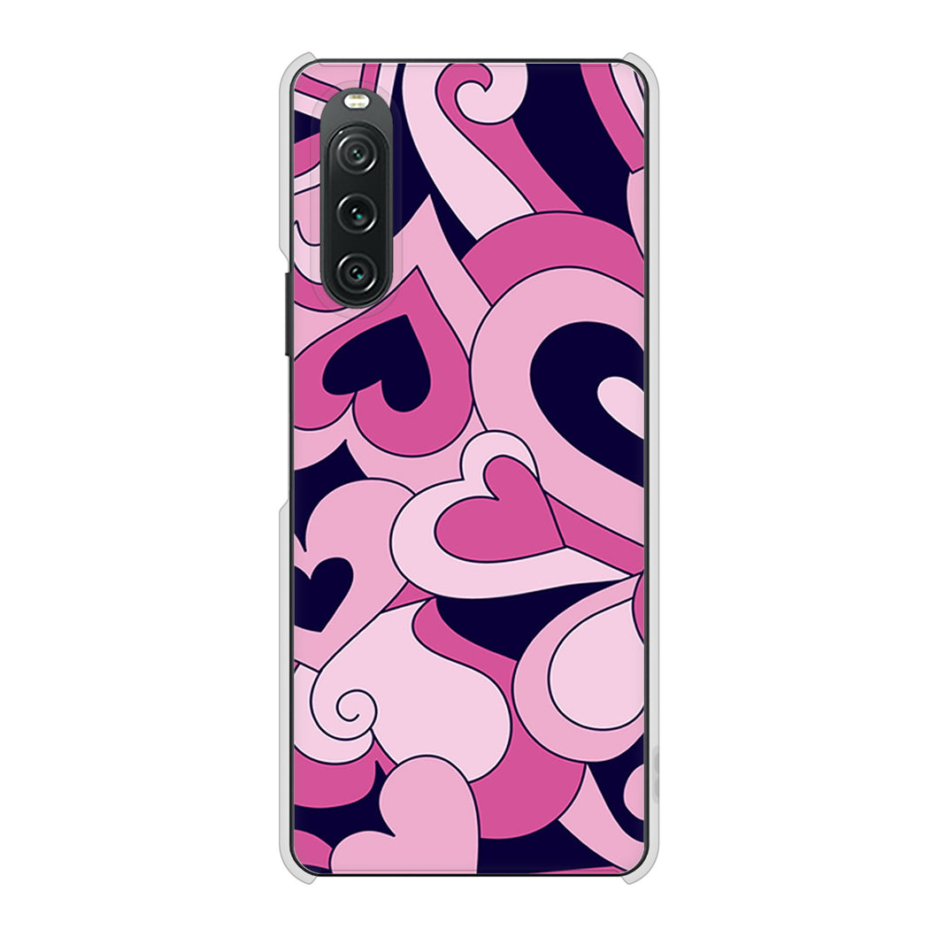Xperia 10 V XQ-DC44 高画質仕上げ 背面印刷 ハードケースプリティハート