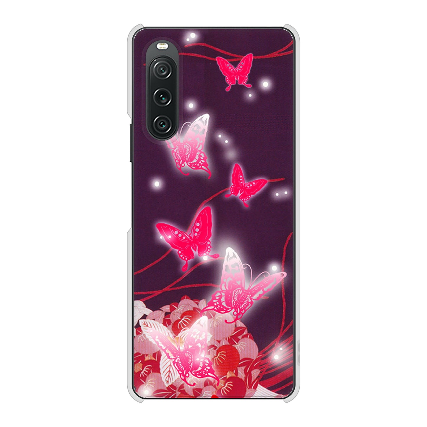 Xperia 10 V XQ-DC44 高画質仕上げ 背面印刷 ハードケースバタフライ