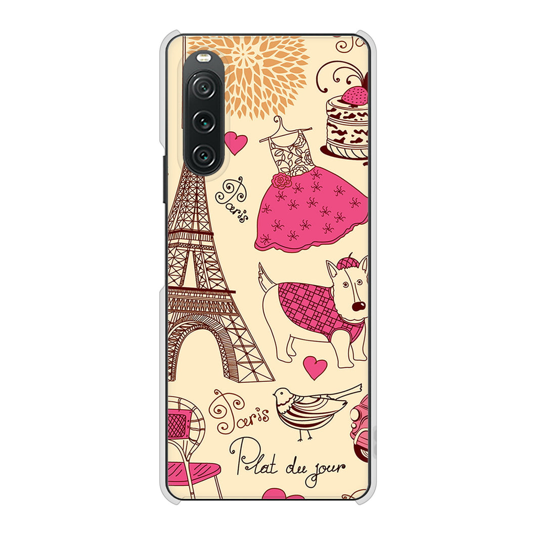 Xperia 10 V XQ-DC44 高画質仕上げ 背面印刷 ハードケースLOVE フランス