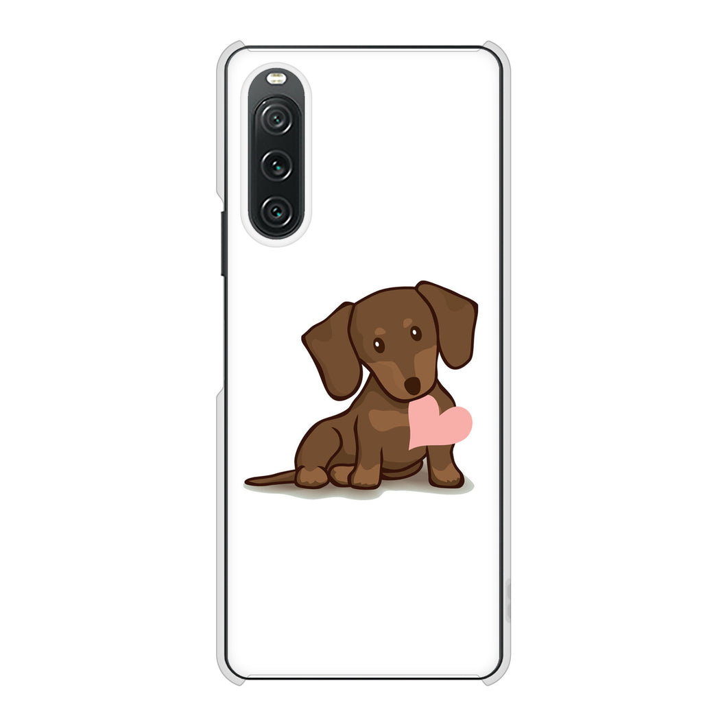 Xperia 10 V XQ-DC44 高画質仕上げ 背面印刷 ハードケース 【394 I love ダックス】