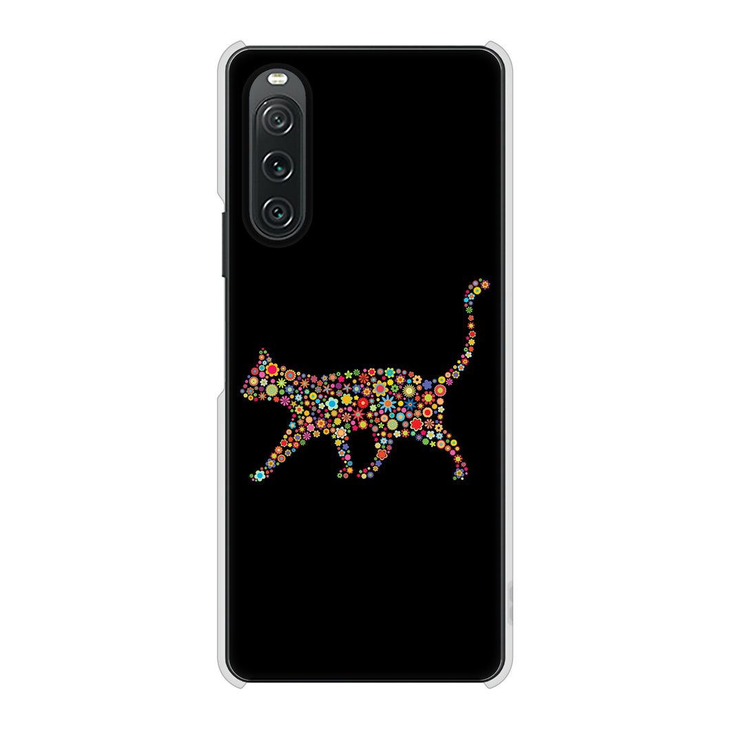 Xperia 10 V XQ-DC44 高画質仕上げ 背面印刷 ハードケース 【406 カラフルキャット】