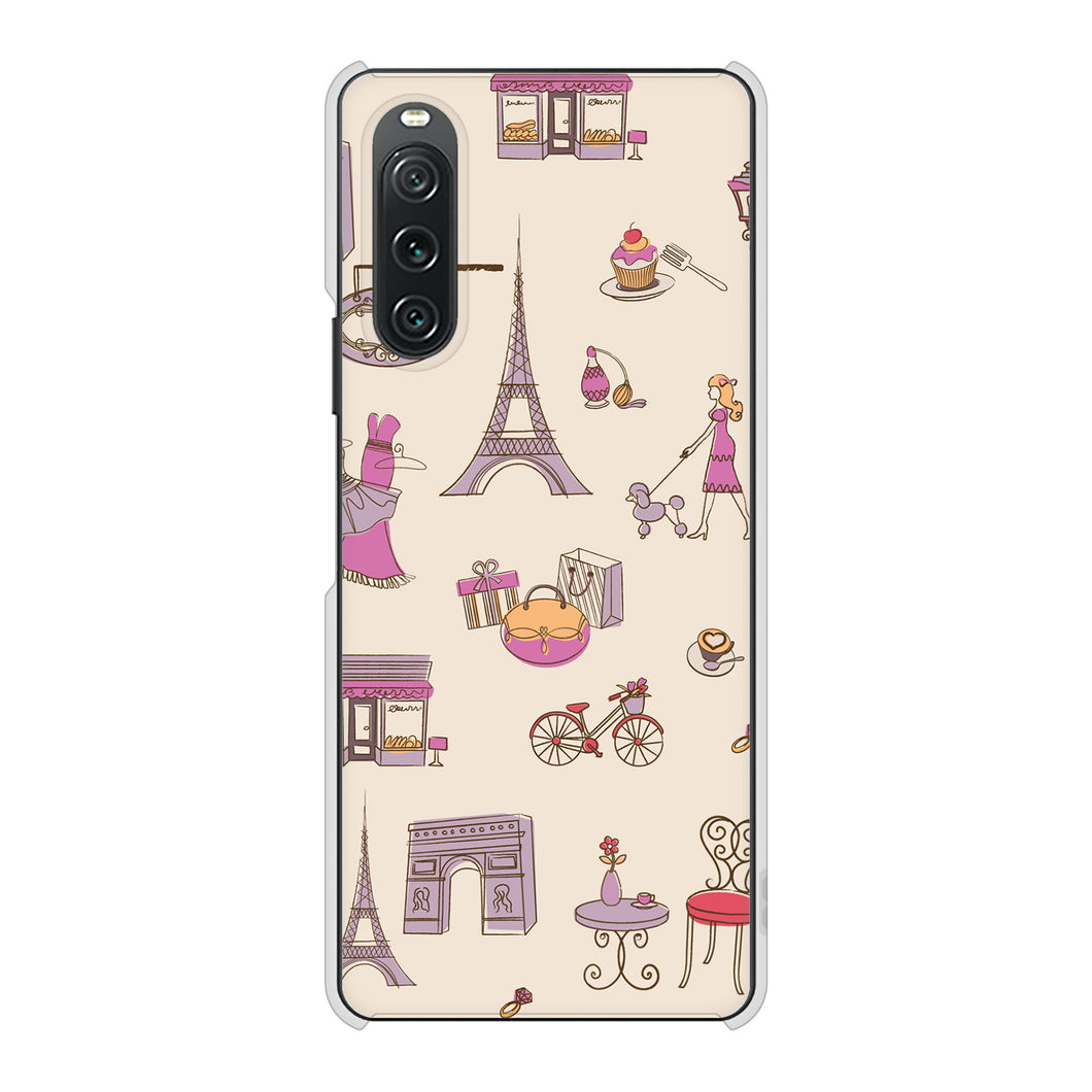 Xperia 10 V XQ-DC44 高画質仕上げ 背面印刷 ハードケースLOVE フランス