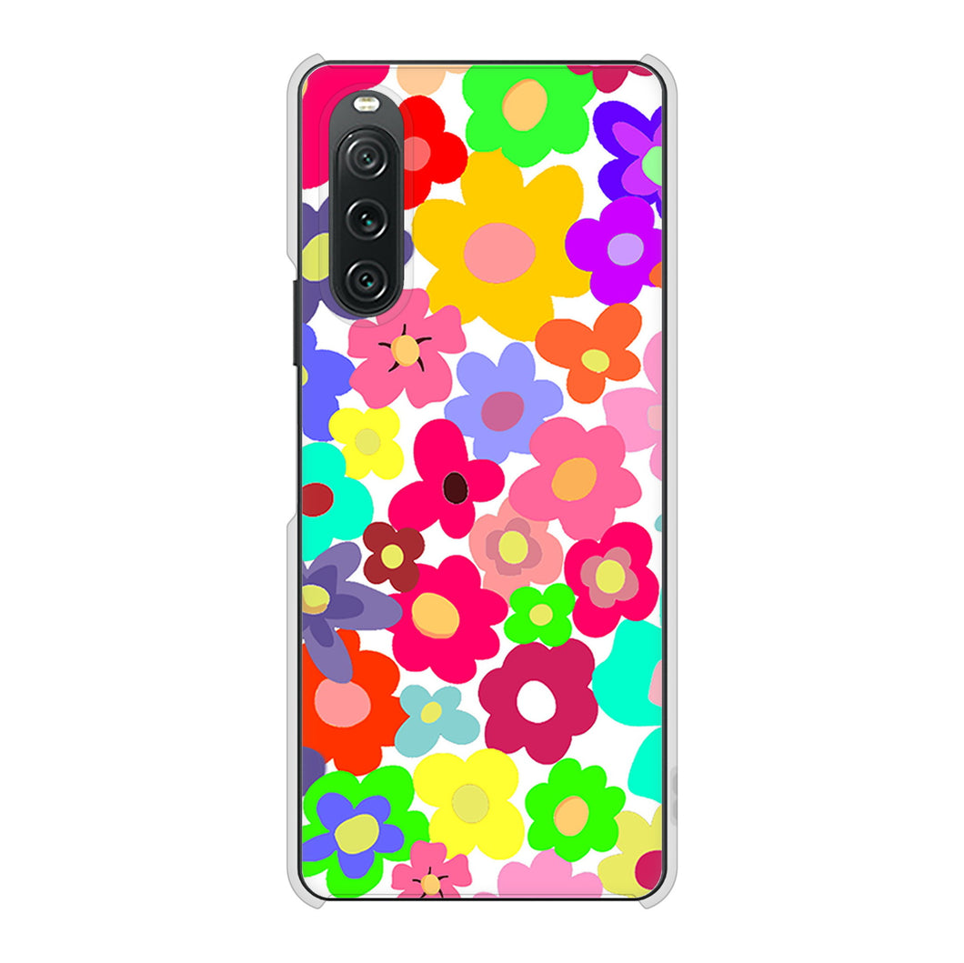 Xperia 10 V XQ-DC44 高画質仕上げ 背面印刷 ハードケースルーズフラワー