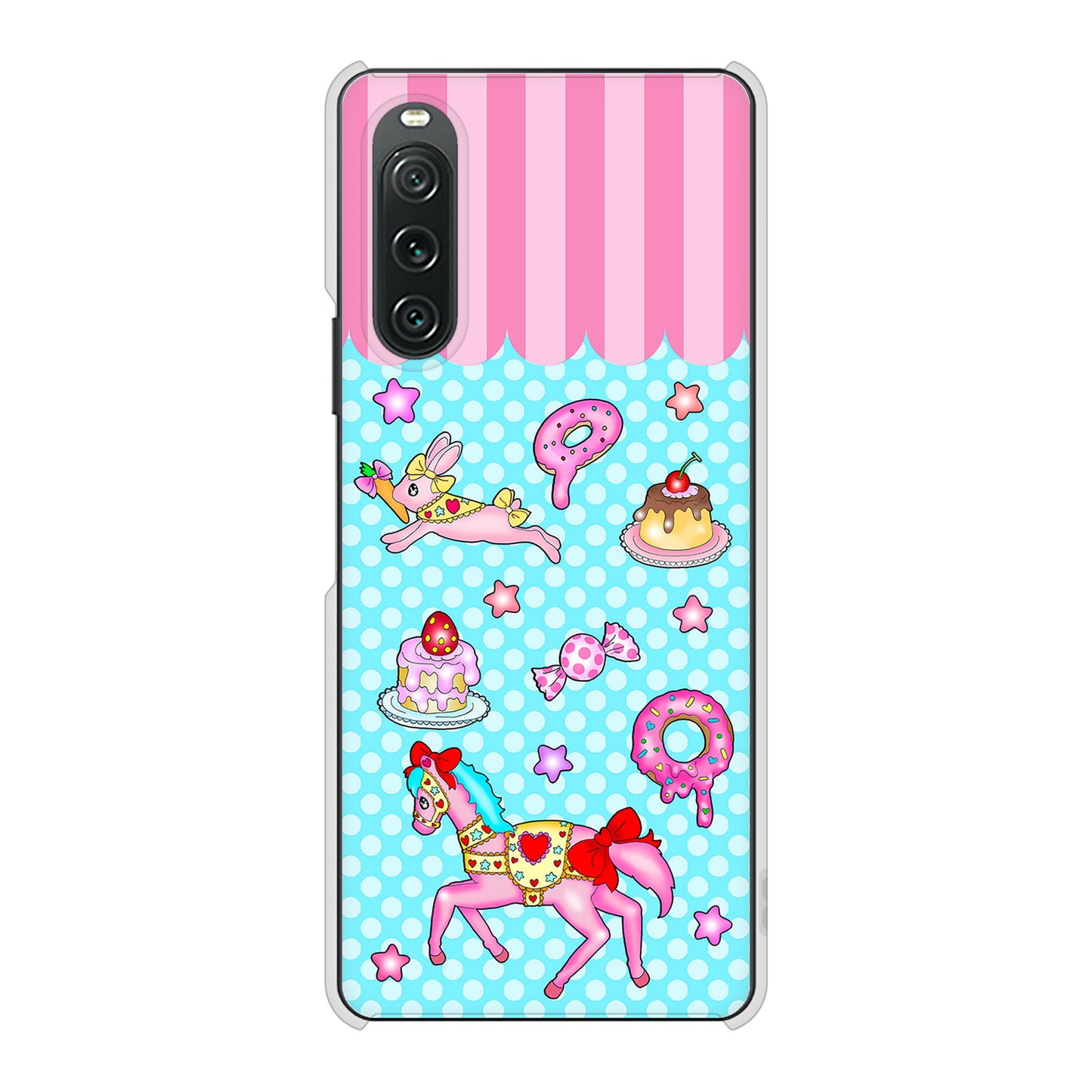 Xperia 10 V XQ-DC44 高画質仕上げ 背面印刷 ハードケースむかいあぐる メリーゴーランド