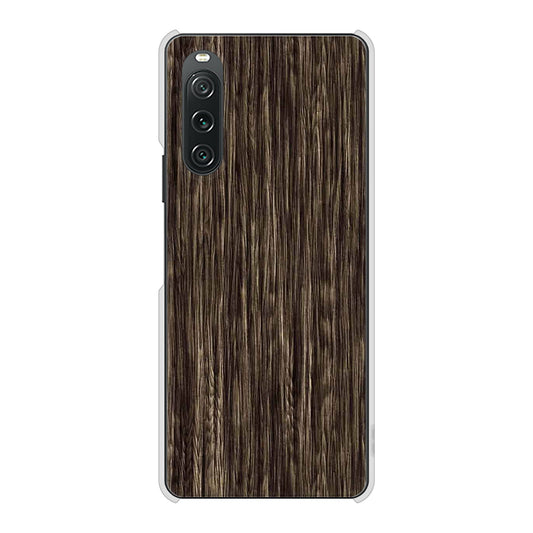 Xperia 10 V XQ-DC44 EK848 木目ダークブラウン ハードケース 背面印刷