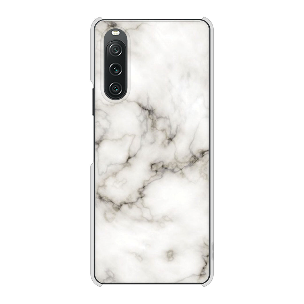 Xperia 10 V XQ-DC44 高画質仕上げ 背面印刷 ハードケース大理石BK