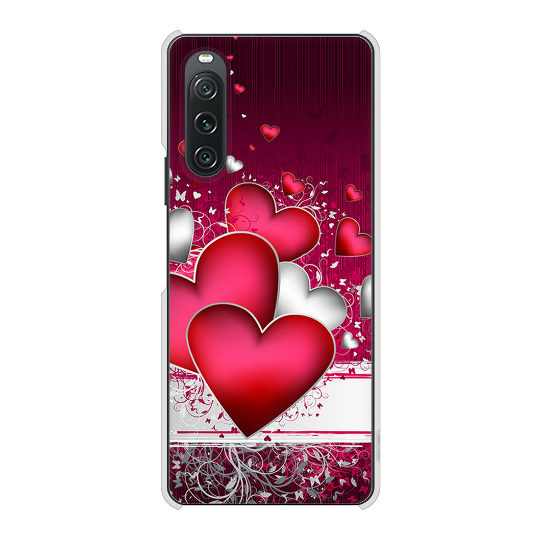 Xperia 10 V XQ-DC44 高画質仕上げ 背面印刷 ハードケース 【VA835 ハートの息吹】