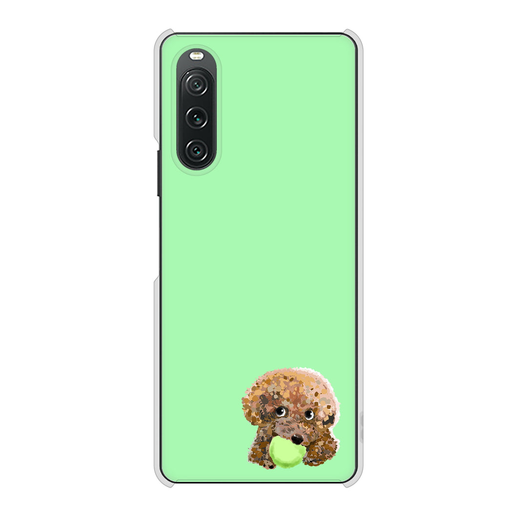 Xperia 10 V XQ-DC44 高画質仕上げ 背面印刷 ハードケーストイプードル&ボール