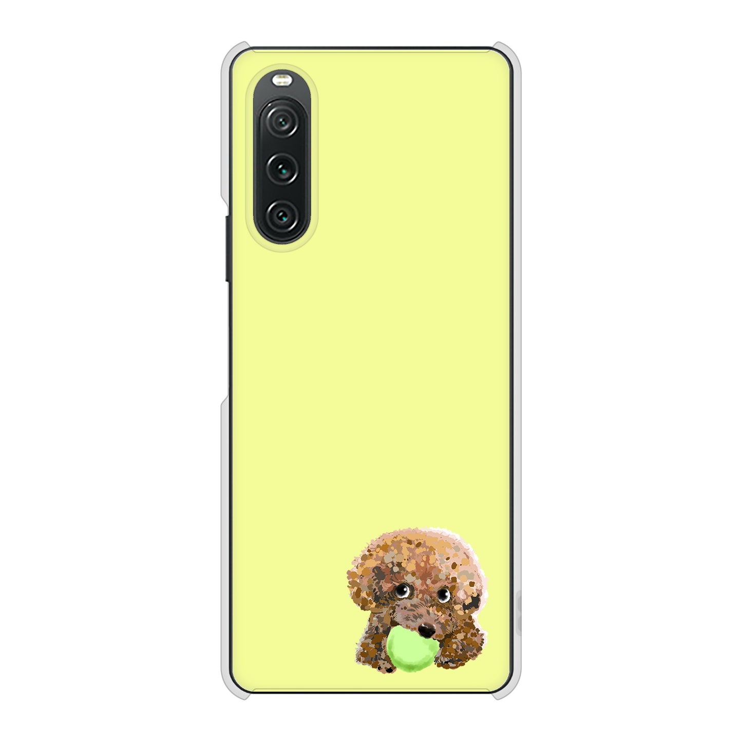 Xperia 10 V XQ-DC44 高画質仕上げ 背面印刷 ハードケーストイプードル&ボール