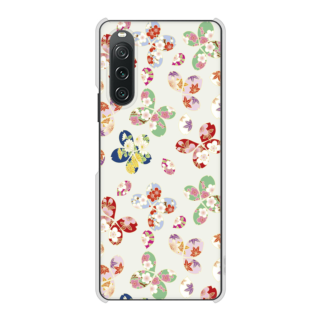 Xperia 10 V XQ-DC44 高画質仕上げ 背面印刷 ハードケース和花柄
