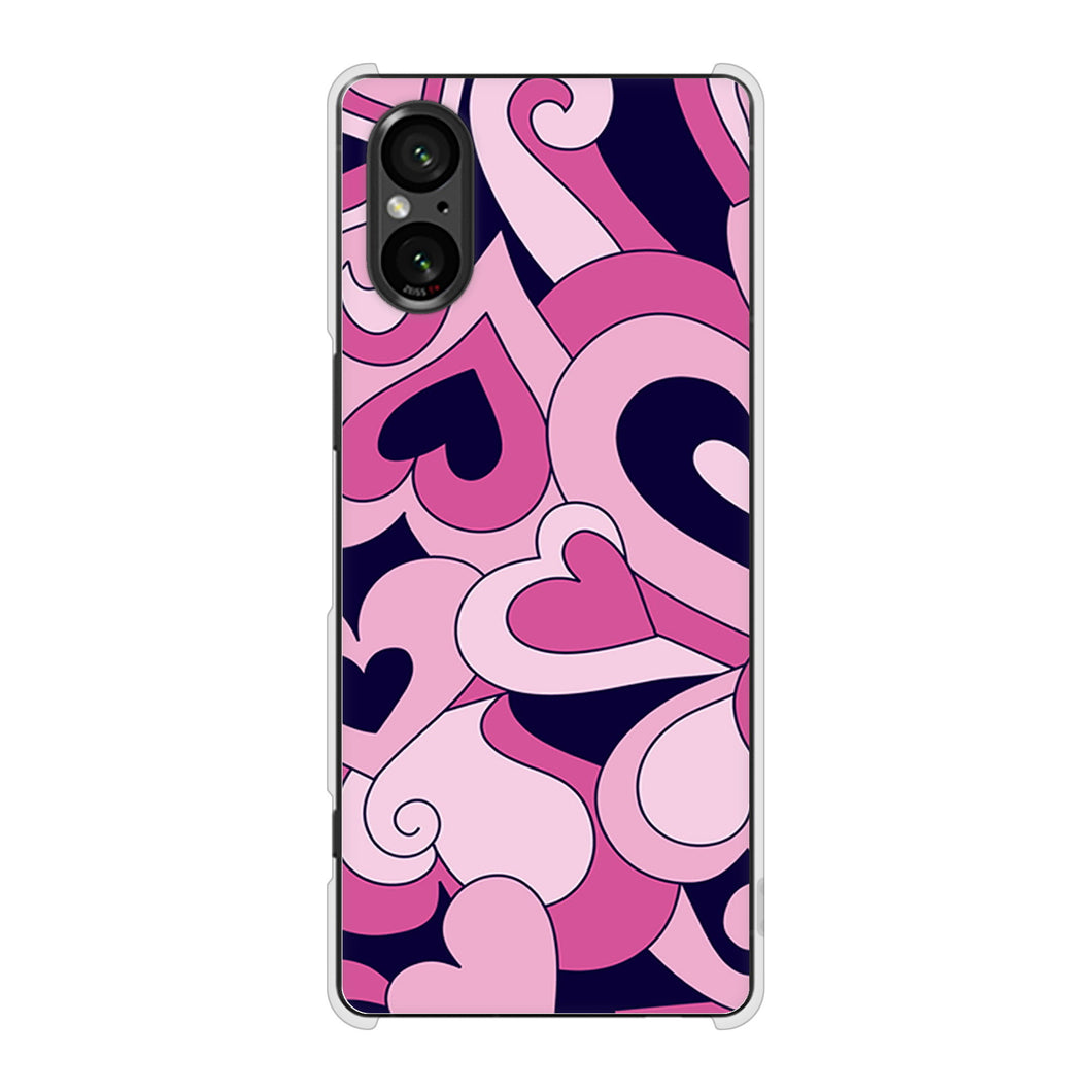 Xperia 5 V XQ-DE44 高画質仕上げ 背面印刷 ハードケースプリティハート