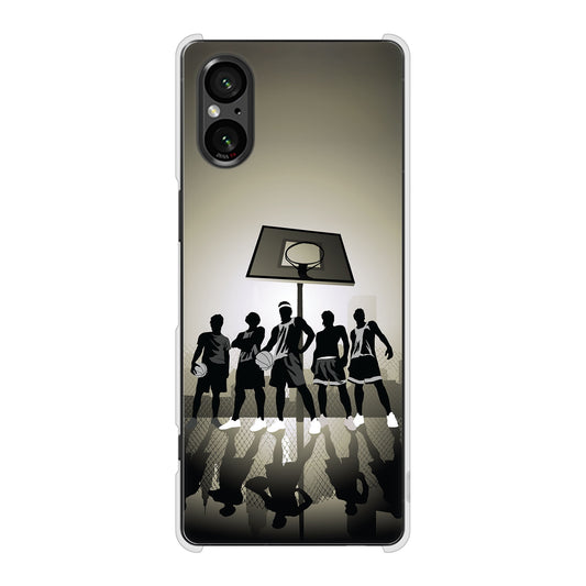 Xperia 5 V XQ-DE44 高画質仕上げ 背面印刷 ハードケース 【389 クールバスケ】