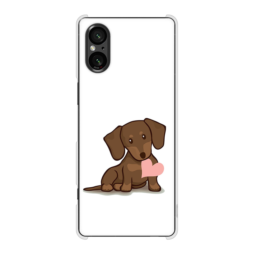 Xperia 5 V XQ-DE44 高画質仕上げ 背面印刷 ハードケース 【394 I love ダックス】
