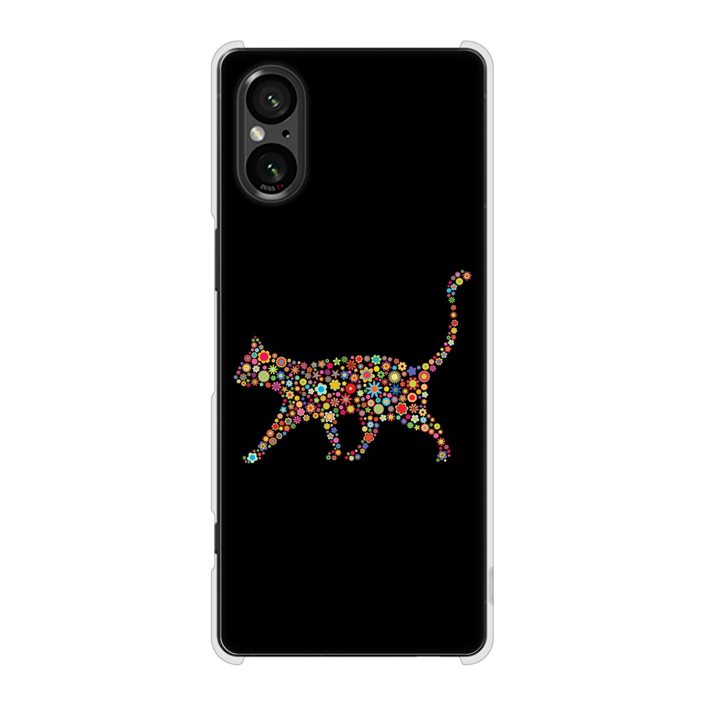 Xperia 5 V XQ-DE44 高画質仕上げ 背面印刷 ハードケース 【406 カラフルキャット】