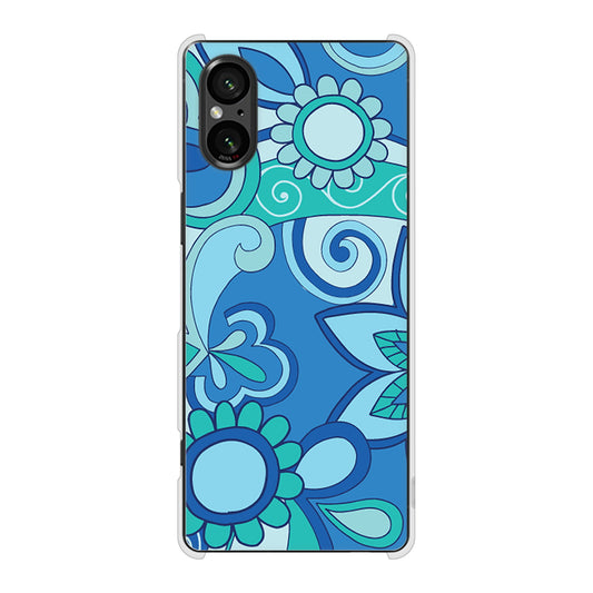 Xperia 5 V XQ-DE44 高画質仕上げ 背面印刷 ハードケース 【409 ブルーミックス】