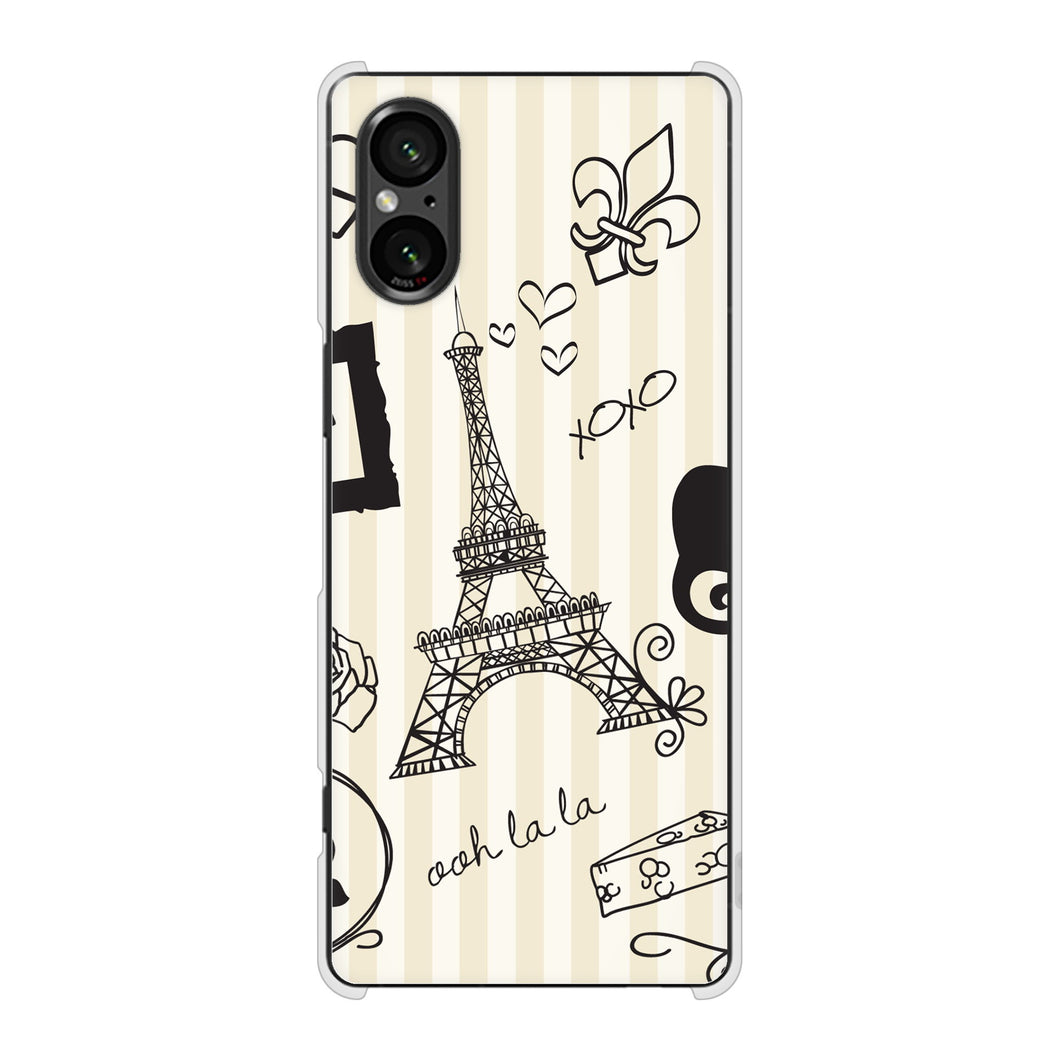 Xperia 5 V XQ-DE44 高画質仕上げ 背面印刷 ハードケースLOVE フランス