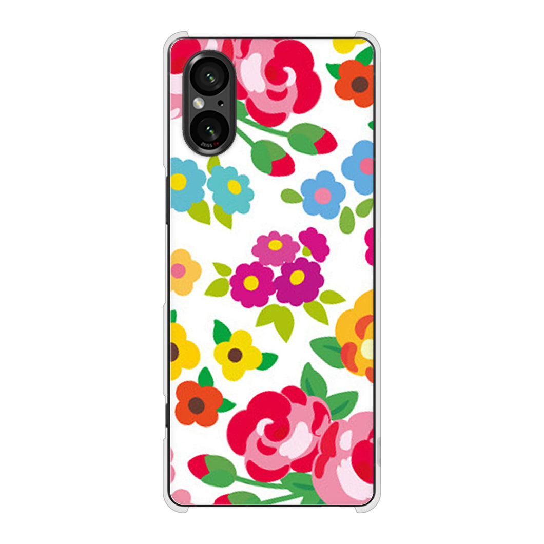 Xperia 5 V XQ-DE44 高画質仕上げ 背面印刷 ハードケース 【776 5月のフラワーガーデン】