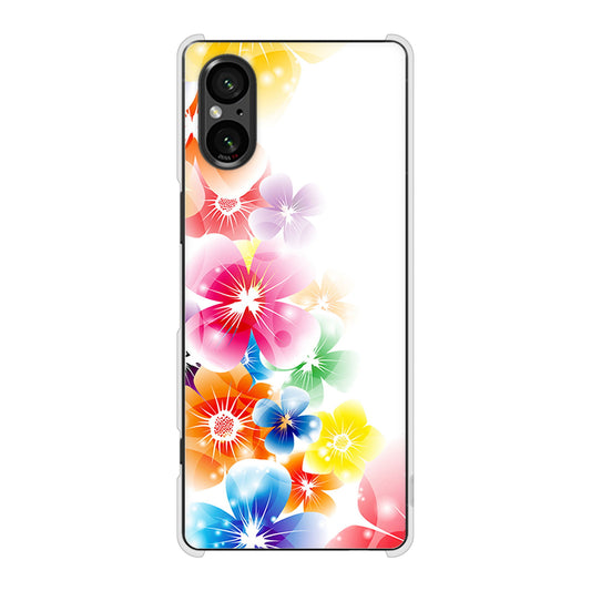 Xperia 5 V XQ-DE44 高画質仕上げ 背面印刷 ハードケース 【1209 光と花】
