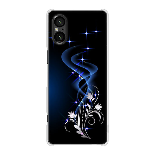 Xperia 5 V XQ-DE44 高画質仕上げ 背面印刷 ハードケース 【1278 華より昇る流れ】