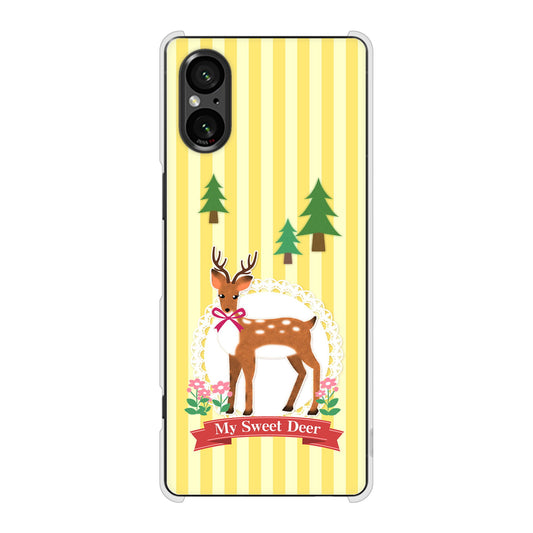 Xperia 5 V XQ-DE44 高画質仕上げ 背面印刷 ハードケース 【SC826 森の鹿】