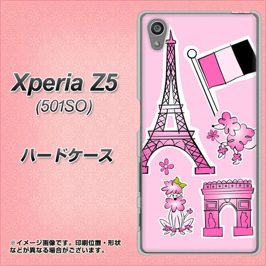 SoftBank エクスペリアZ5 501SO 高画質仕上げ 背面印刷 ハードケース【578 ピンクのフランス】
