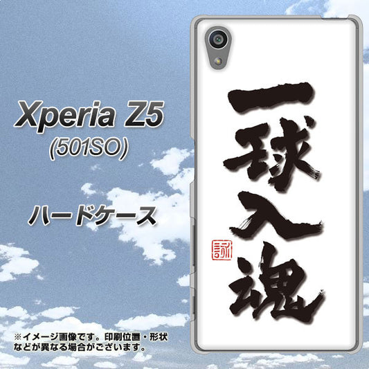 SoftBank エクスペリアZ5 501SO 高画質仕上げ 背面印刷 ハードケース【OE805 一球入魂 ホワイト】