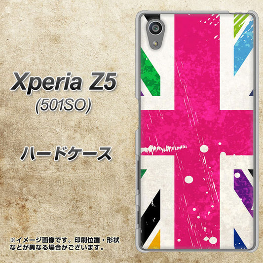SoftBank エクスペリアZ5 501SO 高画質仕上げ 背面印刷 ハードケース【SC806 ユニオンジャック ピンクビンテージ】