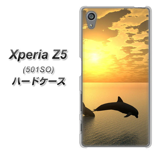 SoftBank エクスペリアZ5 501SO 高画質仕上げ 背面印刷 ハードケース【VA845 夕暮れのドルフィン】