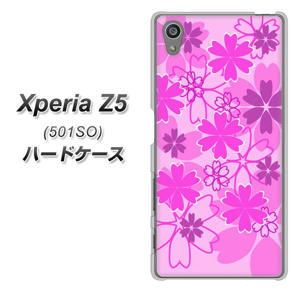 SoftBank エクスペリアZ5 501SO 高画質仕上げ 背面印刷 ハードケース【VA961 重なり合う花 ピンク】