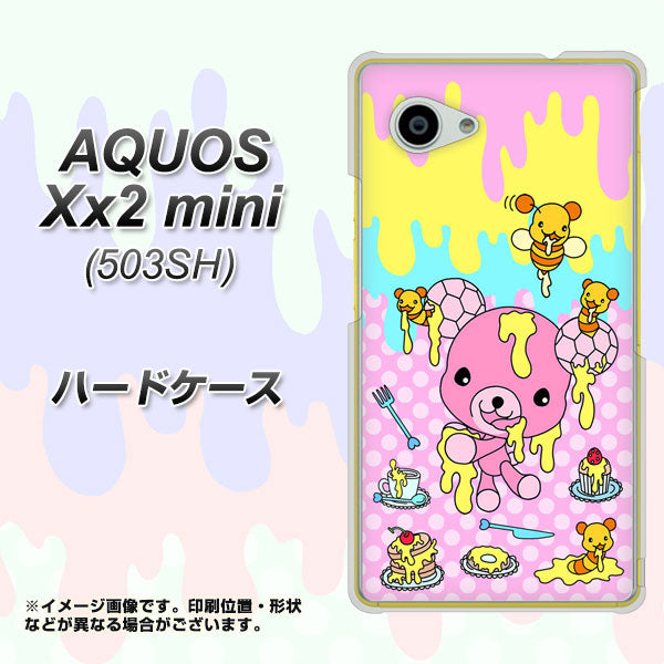 SoftBank アクオス Xx2 mini 503SH 高画質仕上げ 背面印刷 ハードケース【AG822 ハニベア(水玉ピンク)】