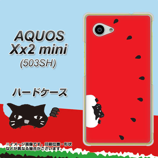 SoftBank アクオス Xx2 mini 503SH 高画質仕上げ 背面印刷 ハードケース【IA812 すいかをかじるネコ】