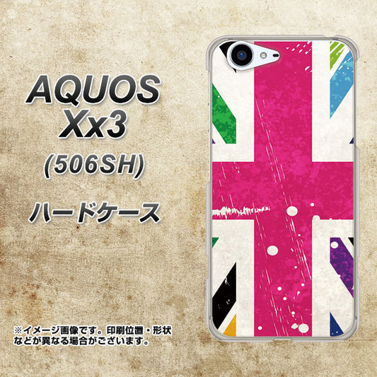 SoftBank アクオス Xx3 506SH 高画質仕上げ 背面印刷 ハードケース【SC806 ユニオンジャック ピンクビンテージ】