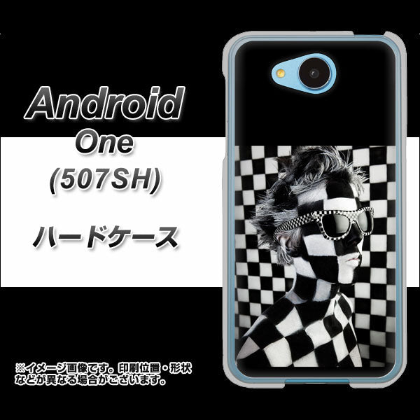 Y!mobile アンドロイドワン 507SH 高画質仕上げ 背面印刷 ハードケース【357 bk&wh】