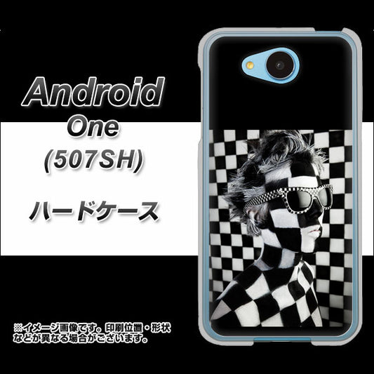 Y!mobile アンドロイドワン 507SH 高画質仕上げ 背面印刷 ハードケース【357 bk&wh】