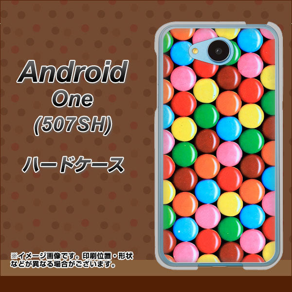 Y!mobile アンドロイドワン 507SH 高画質仕上げ 背面印刷 ハードケース【448 マーブルチョコ】