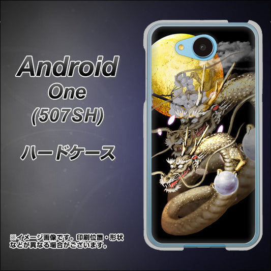 Y!mobile アンドロイドワン 507SH 高画質仕上げ 背面印刷 ハードケース【1003 月と龍】