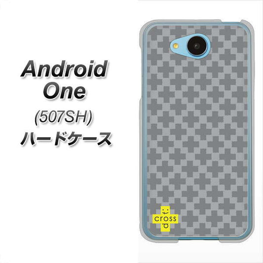 Y!mobile アンドロイドワン 507SH 高画質仕上げ 背面印刷 ハードケース【IB900 クロスドット_グレー】