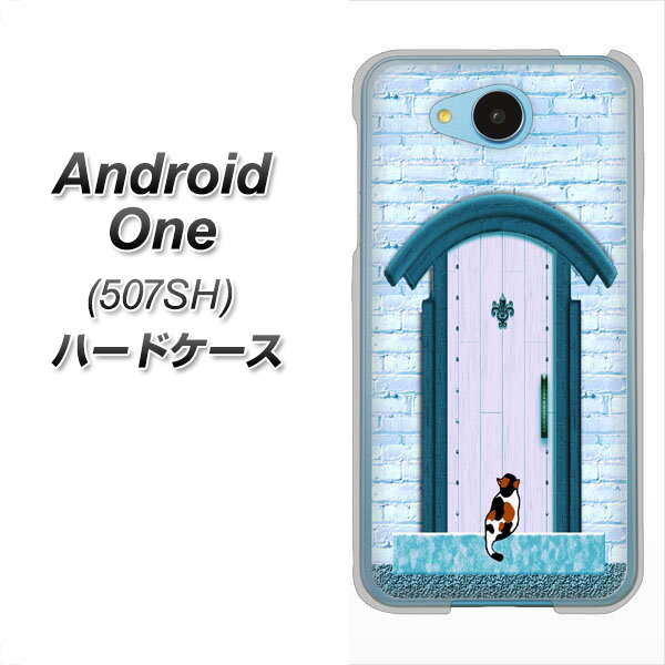 Y!mobile アンドロイドワン 507SH 高画質仕上げ 背面印刷 ハードケース【YA953 石ドア03 素材クリア】