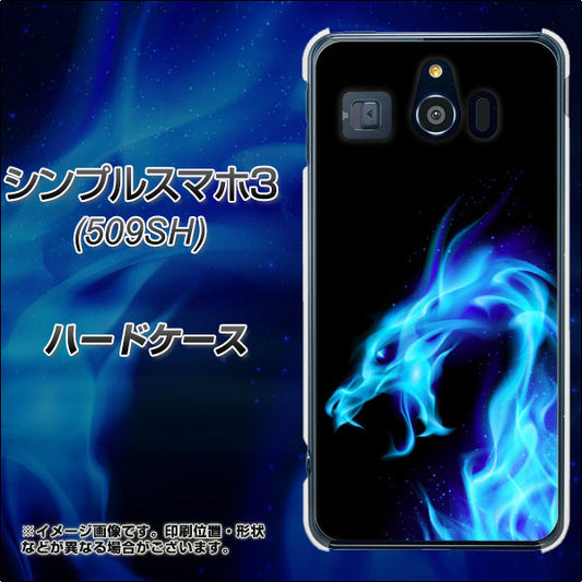 Softbank シンプルスマホ3 509SH 高画質仕上げ 背面印刷 ハードケース【616 ドラゴンの叫び】