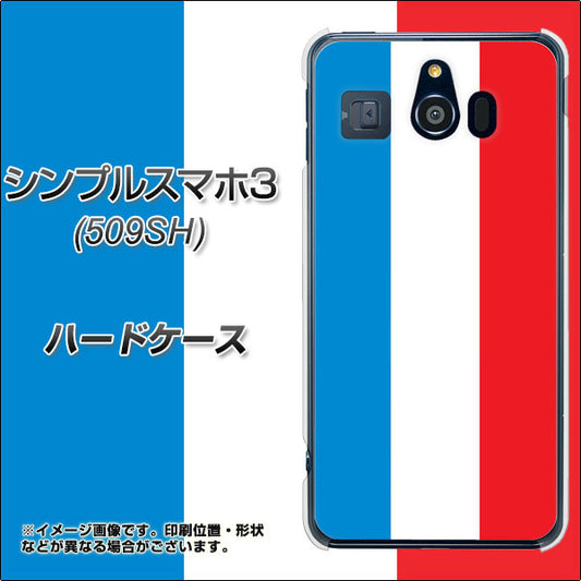 Softbank シンプルスマホ3 509SH 高画質仕上げ 背面印刷 ハードケース【673 フランス】