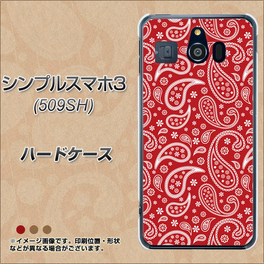 Softbank シンプルスマホ3 509SH 高画質仕上げ 背面印刷 ハードケース【765 ペイズリーエンジ】