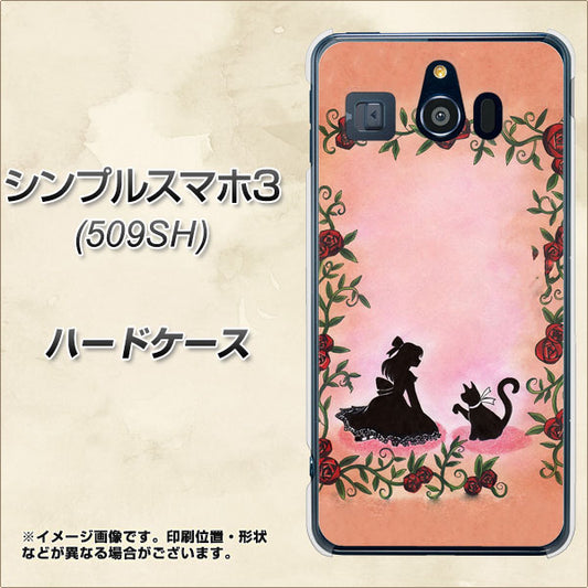 Softbank シンプルスマホ3 509SH 高画質仕上げ 背面印刷 ハードケース【1096 お姫様とネコ(カラー)】